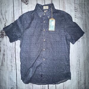 NWT Faherty Mens SS breeze Shirt In Paradise Palm Size Medium $158